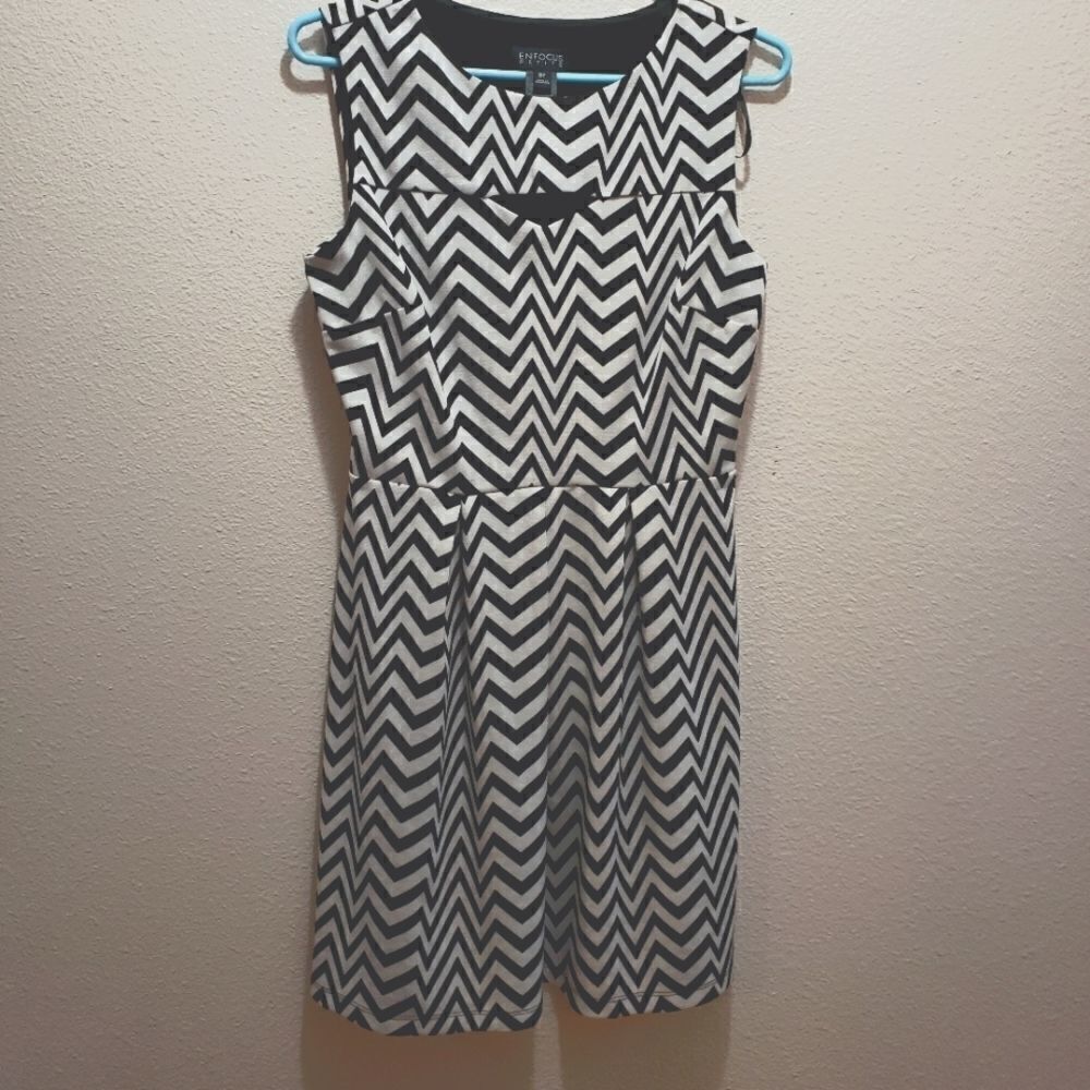 Dress by Enfocus petite, 8P, Black and white print